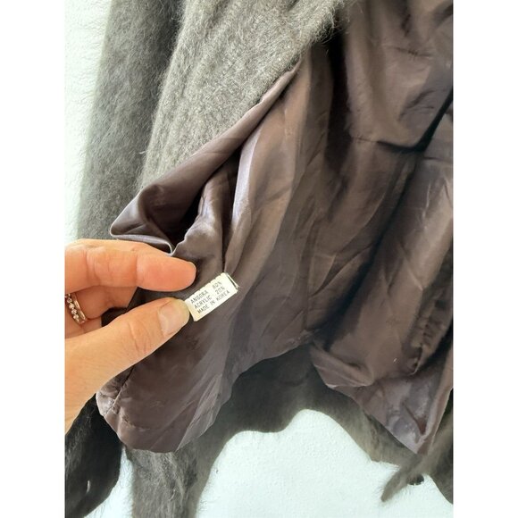 STILLMAN STUDIO 80% Angora Vintage Brown Green Button Lined Cardigan Jacket Coat - Picture 5 of 5